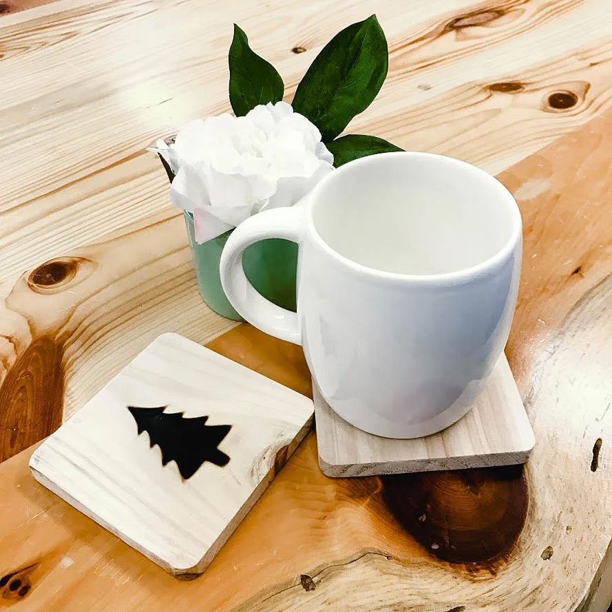 DIY Wood Burning Stencil Coasters